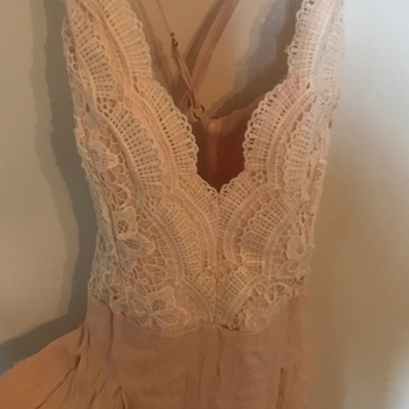 INCI LACE DETAILED FENCY ROMPER  - PEACH main image 1